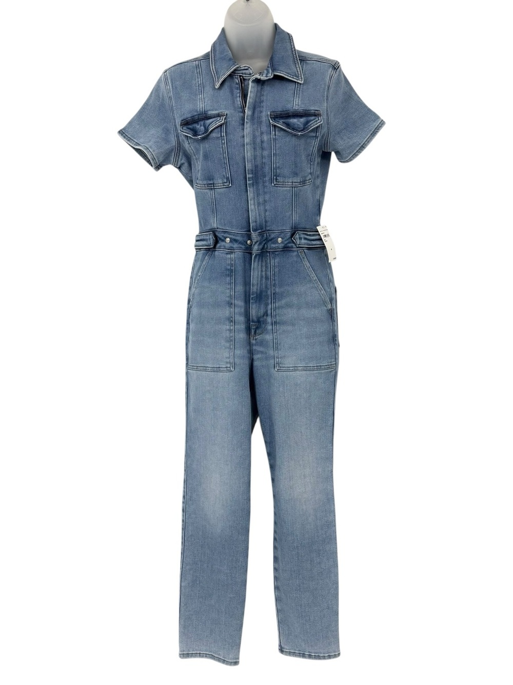 Good American Fit For Success Denim Jumpsuit NWT Medium Utility Chic Blue - Picture 8 of 14